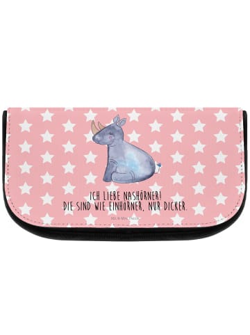 Mr. & Mrs. Panda Kosmetiktasche Einhorn Nashorn mit Spruch in Rot Pastell