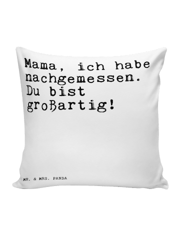 Mr. & Mrs. Panda Wohnzimmerkissen Mama, ich habe nachgemessen...... in Weiß