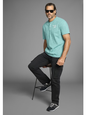 Man's World Henleyshirt in grün melange