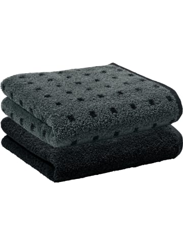 Erwin Müller Frottier, Jacquard Duschtuch 2er-Pack Sigmaringen in dunkelgrau