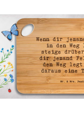 Mr. & Mrs. Panda Schneidebrett Spruch Stolpersteine im Alltag me... in Braun