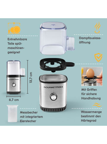 Gourmet Maxx Design Eierkocher für 1 Ei 3 Härtegrade