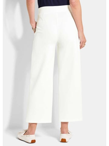 GOLDNER Kurzgröße:  Elegante Sommerhose mit Dehnbund in weiß