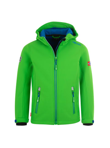Trollkids Softshelljacke "Trollfjord" in Hellgrün / Mittelblau