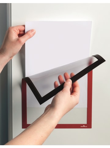 Durable Magnetrahmen Duraframe Magnetic A4 Packung mit 5 Stück rot