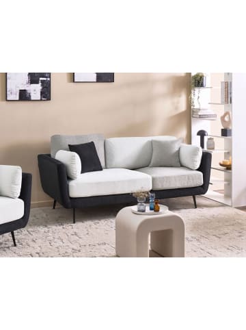 Beliani 3-Sitzer Sofa BOLGA in Schwarz/Weiß/Grau - (W) 185 x (H) 89 x (L) 83 cm