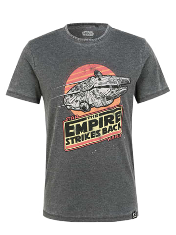 Recovered T-Shirt Star Wars Empire Strikes Back Millenium Falcon in Grau