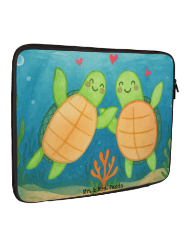 Mr. & Mrs. Panda Laptop Sleeve Schildkröten Paar Design ohne Spruch in Weiß
