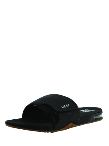 Reef Slipper Fanning Slide in Black/Silver