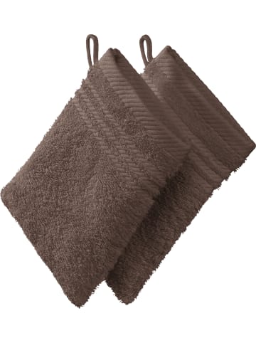 REDBEST Frottier Waschhandschuh 2er-Pack New York in taupe
