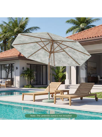 COSTWAY Sonnenschirm 270 cm mit Holzschirmstange in Grün