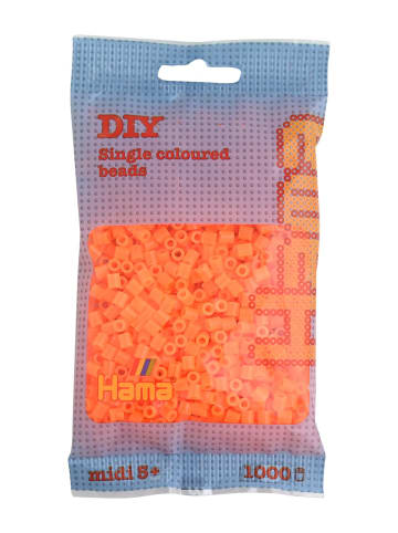Hama Beutel mit 1000 Midi-Bügelperlen neonorange - ab 5 Jahren