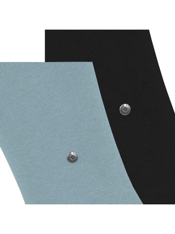 Burlington Socken 2er Pack in Schwarz/Hellblau