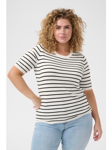 KAFFE curve Strickpullover KClizzy Regular fit in Chalk / Black stripe