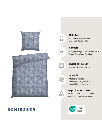 Schiesser Renforcé-Bettwäsche-Set Missy in Rauchblau