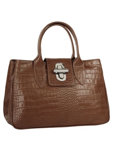 Cluty Handtasche echt Leder in cognac