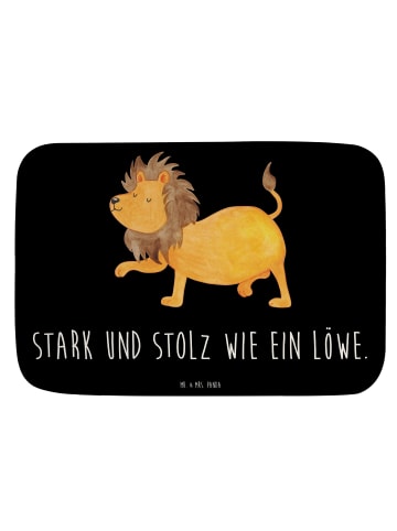Mr. & Mrs. Panda Badezimmermatte Sternzeichen Löwe mit Spruch in Schwarz