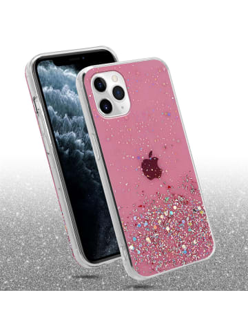 cadorabo Hülle für Apple iPhone 11 Glitter in Rosa mit Glitter