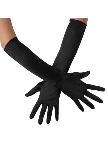 tectake Edle Satin-Handschuhe in Einheitsgröße, schwarz