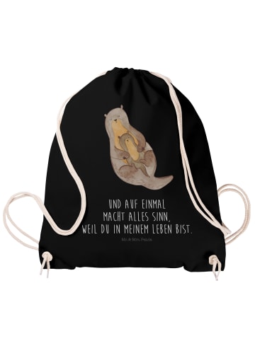 Mr. & Mrs. Panda gym tasche Otter Kind mit Spruch in Schwarz