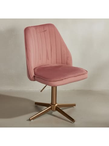 KADIMA DESIGN Samt Drehstuhl, höhenverstellbar, 360° drehbar, 120 kg Belastung in Rosa