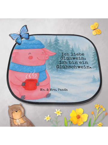 Mr. & Mrs. Panda sonnenschutz Schwein Glühwein Design mit Spruch in Weiß