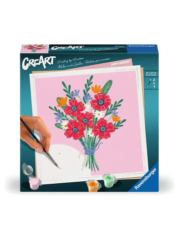 Ravensburger Ravensburger CreArt, Malen nach Zahlen Adults Trend - Mohnblumenstrauß in bunt