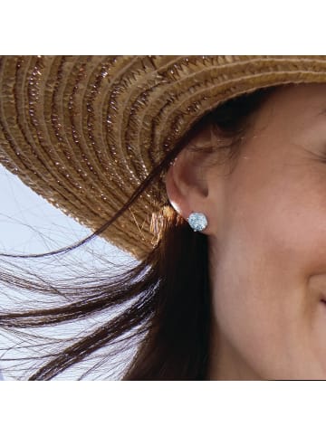 Amor Ohrstecker Silber 925, rhodiniert in Blau