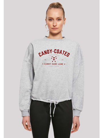 F4NT4STIC Oversize Sweatshirt Weihnachten Candy Coated Christmas in grau meliert