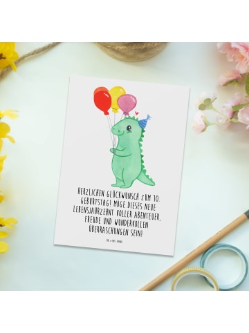 Mr. & Mrs. Panda Fotokarte 10. Geburtstag mit Spruch in Weiß