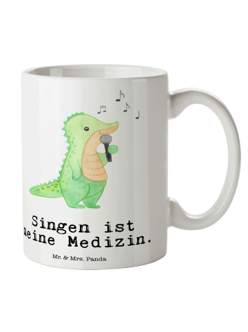 Mr. & Mrs. Panda Pott Krokodil Singen mit Spruch in Weiß