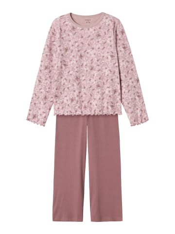name it Schlafanzug NKFNIGHTSET MAUVE FLOWER LOOSE RIB in mauve shadows