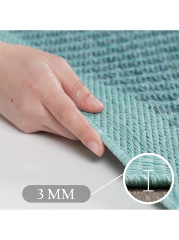 KADIMA DESIGN Teppich Outdoor Waschbar Einfarbig DAFNE Strapazierfähig OEKO-TEX in Blau