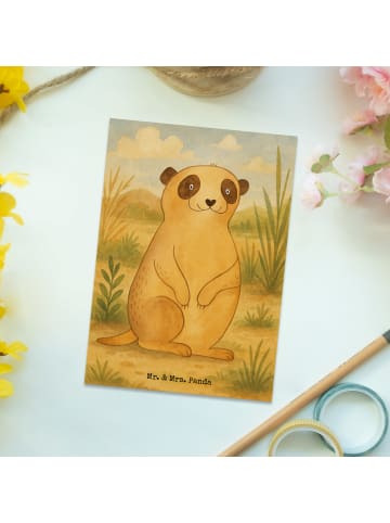 Mr. & Mrs. Panda Grußkarte Erdmännchen Design ohne Spruch in Weiß