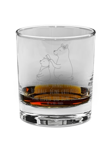 Mr. & Mrs. Panda Whisky Glas Bär Kind mit Spruch in Transparent