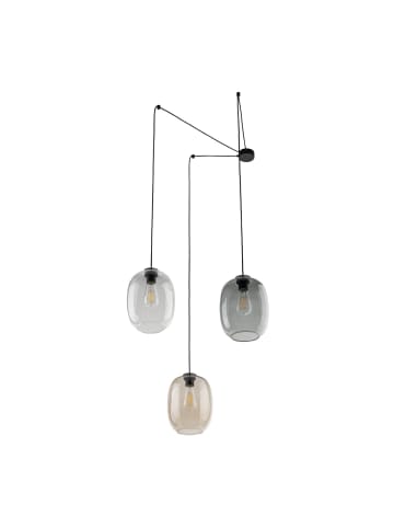Licht-Erlebnisse Pendelleuchte (B)400 x (L)400 x (T)210 cm in Schwarz Graphit Transparent Braun