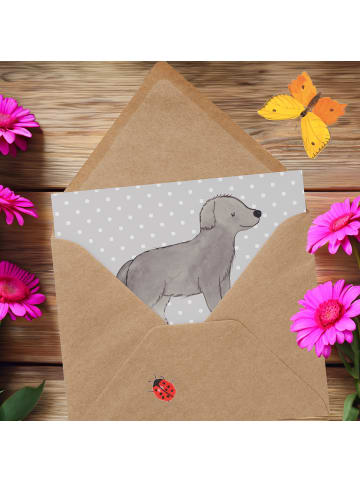 Mr. & Mrs. Panda Deluxe Karte Neufundländer Familie mit Spruch in Grau Pastell