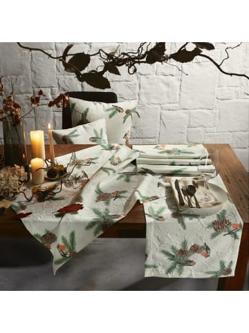 Erwin Müller Baumwollmischung Tischläufer in natur-braun-grün