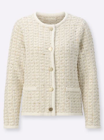 creation L Woll-Mix-Strickjacke in champagner-lindgrün