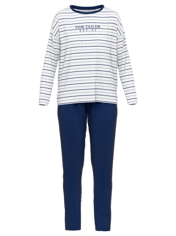 Tom Tailor Pyjama Zaria in blau-mittel-Ringel