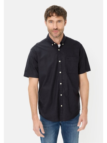 Camel Active Kurzarmhemd aus Leinenmix in Dunkelblau