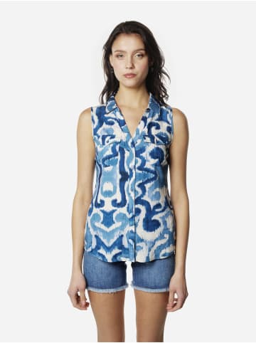 KOROSHI Ärmellose, bedruckte Damenbluse in blau