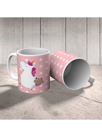 Mr. & Mrs. Panda Kaffeetasse Einhorn Koffer ohne Spruch in Rot Pastell