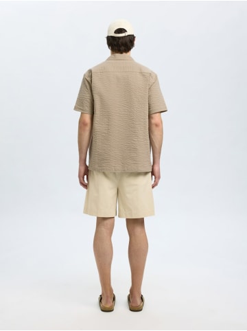 Selected Kurzarm FreizeitHemd für Herren in beige