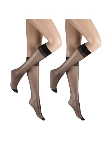 Hudson Feinkniestrümpfe Lilly Lafina 15 2-Pack druckfreier Bund in Black