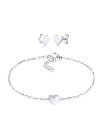 Elli Schmuckset 925 Sterling Silber Herz in Silber