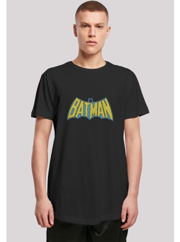 F4NT4STIC Long Cut T-Shirt DC Comics Superhelden Batman Crackle Logo in schwarz