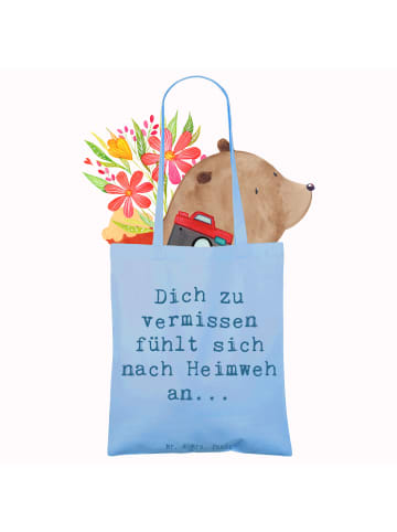 Mr. & Mrs. Panda Beutel Spruch Heimweh Sehnsucht mit Spruch in Sky Blue