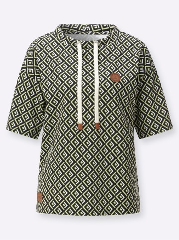 WITT WEIDEN Sweatshirt in pistazie-schwarz-gemustert