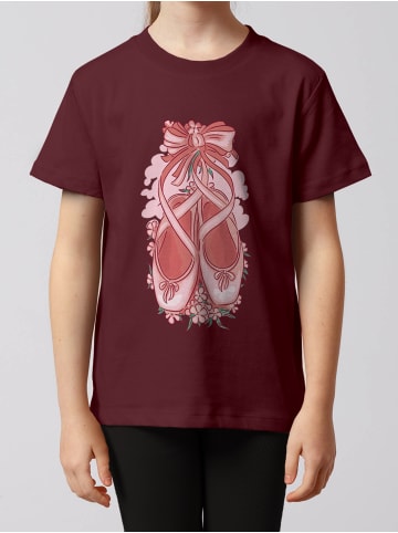 wat? Apparel T-Shirt Ballettschuhe in Weinrot